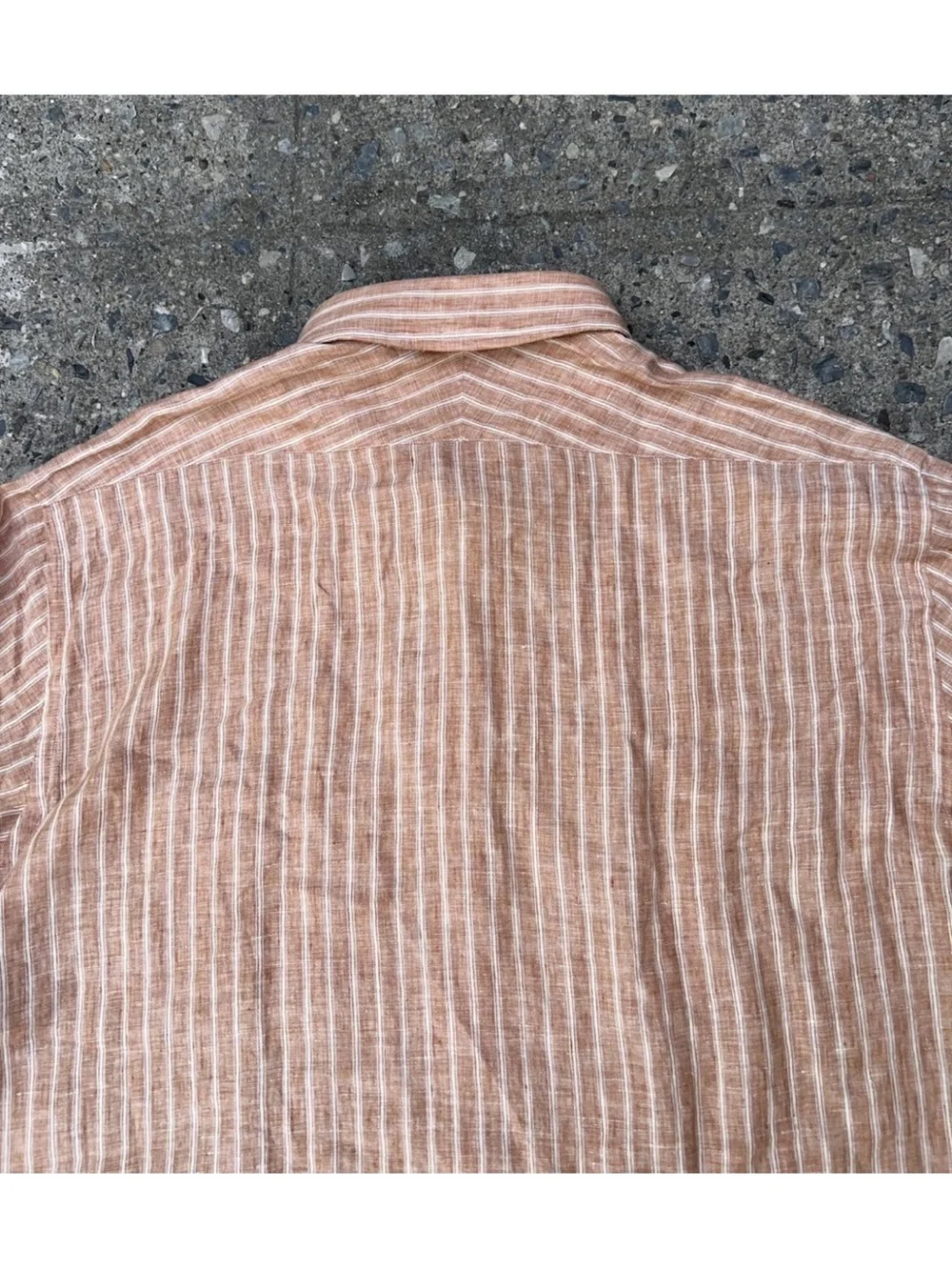 Spier & Mackay Red Stripe Linen Sportshirt Button Down Size 17.5 NWT 100%‎ Linen